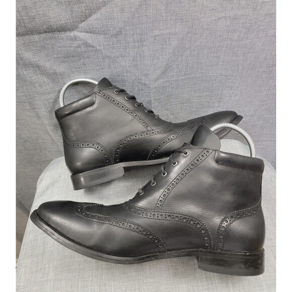 Cole Haan Men\'s Williams Wingtip Chukka Black Leather Ankle Boot 12M C20285